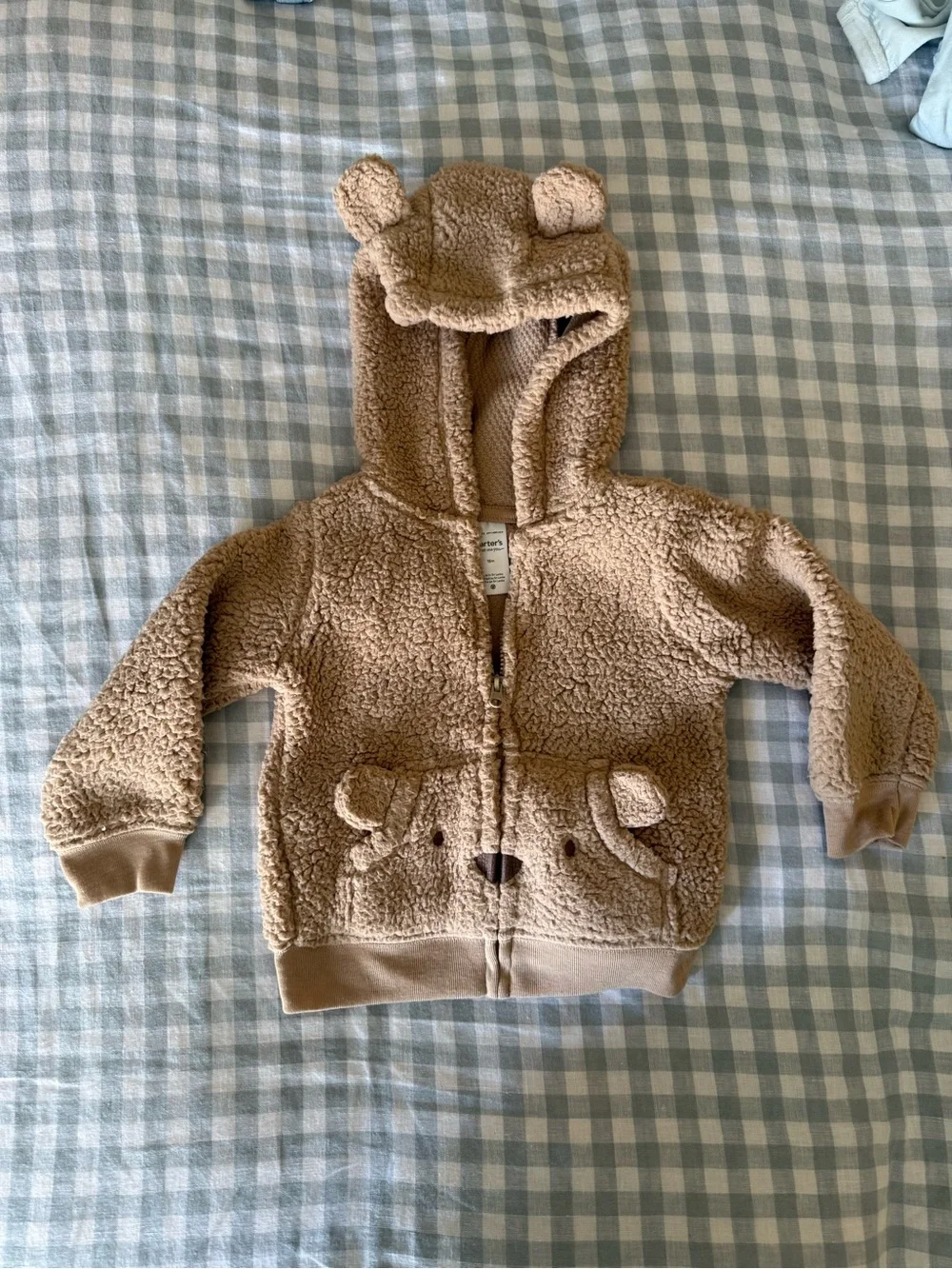 Carter's Teddy Bear Sherpa Hooded Zip Jacket - Brown